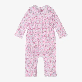 Girls Pink Pima Cotton Unique Unicorns Romper