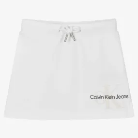 Girls White Logo Skirt