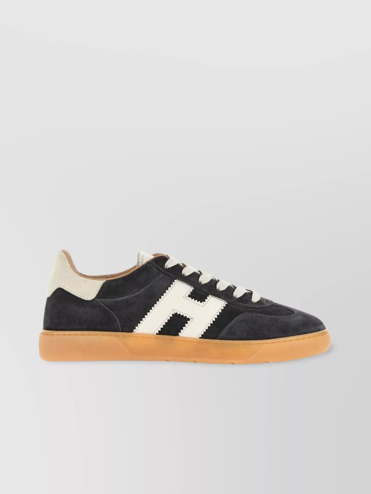 Hogan   Leather sneakers with contrast stitching and suede panels