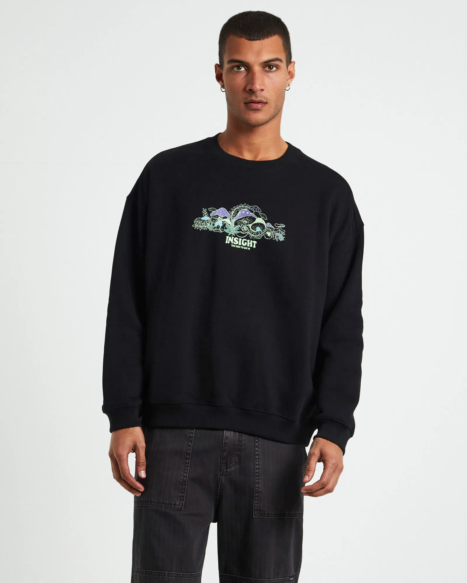 Insight Shrooms Crew Jumper Black