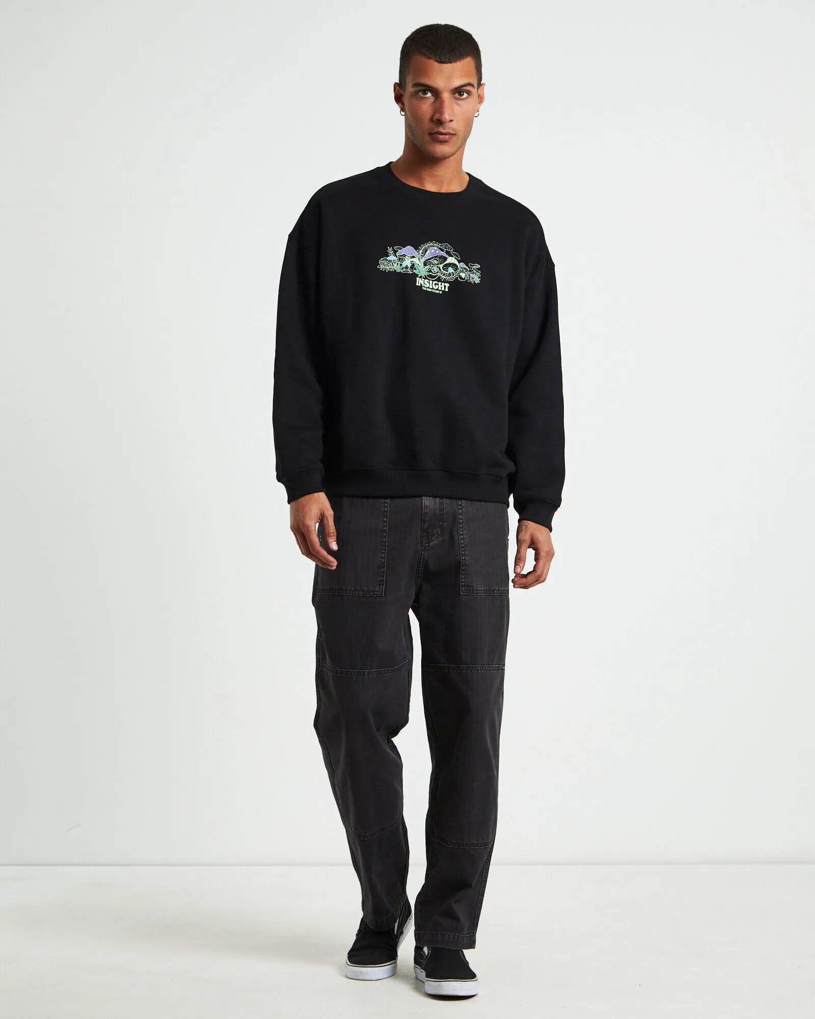 Insight Shrooms Crew Jumper Black