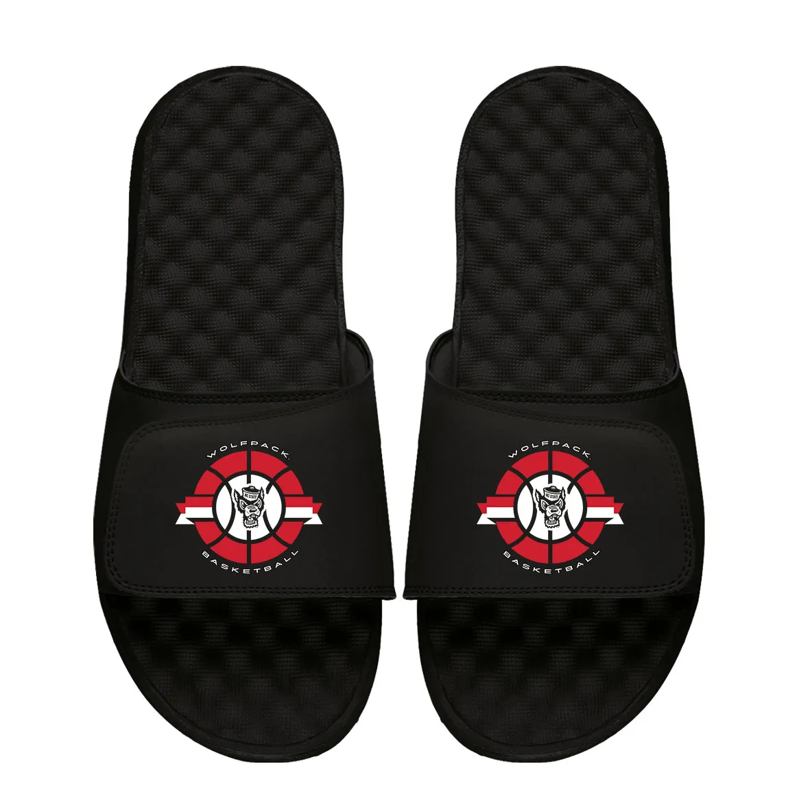 ISlide NC State Wolfpack Black Basketball Collage Slide Sandals