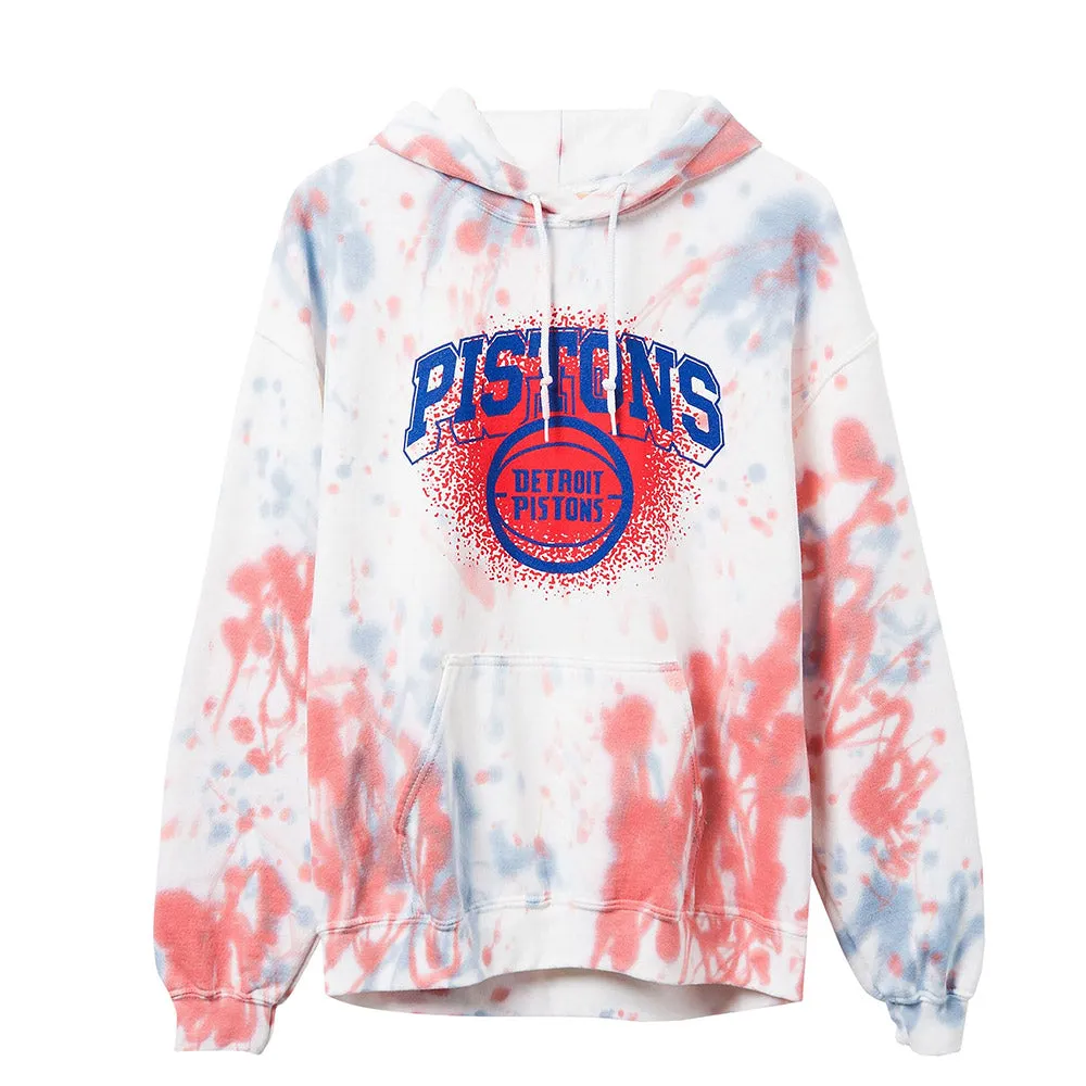 Junk Food Pistons Speckled Tie Dye Hooded Pullover