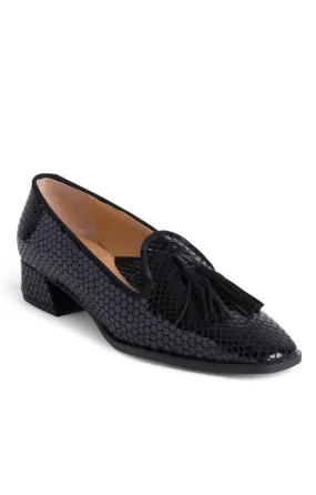 Ladies Snake Patent Tassel Loafer