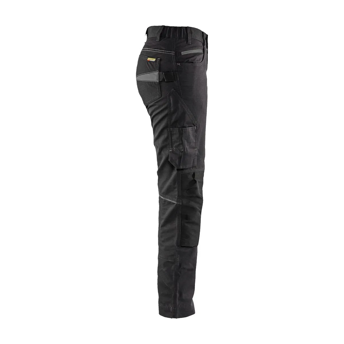 Ladies Service Trousers With Stretch 7195 Zwart/High Vis Geel - Blåk