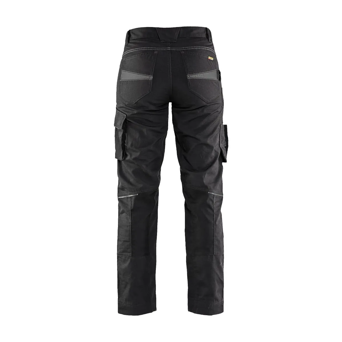 Ladies Service Trousers With Stretch 7195 Zwart/High Vis Geel - Blåk