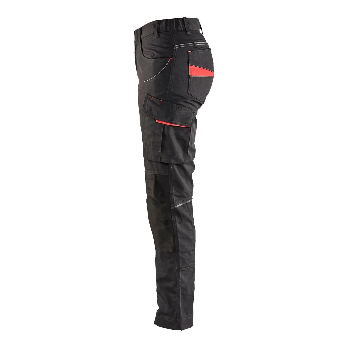 Ladies Service Trousers With Stretch 7195 Zwart/High Vis Geel - Blåk