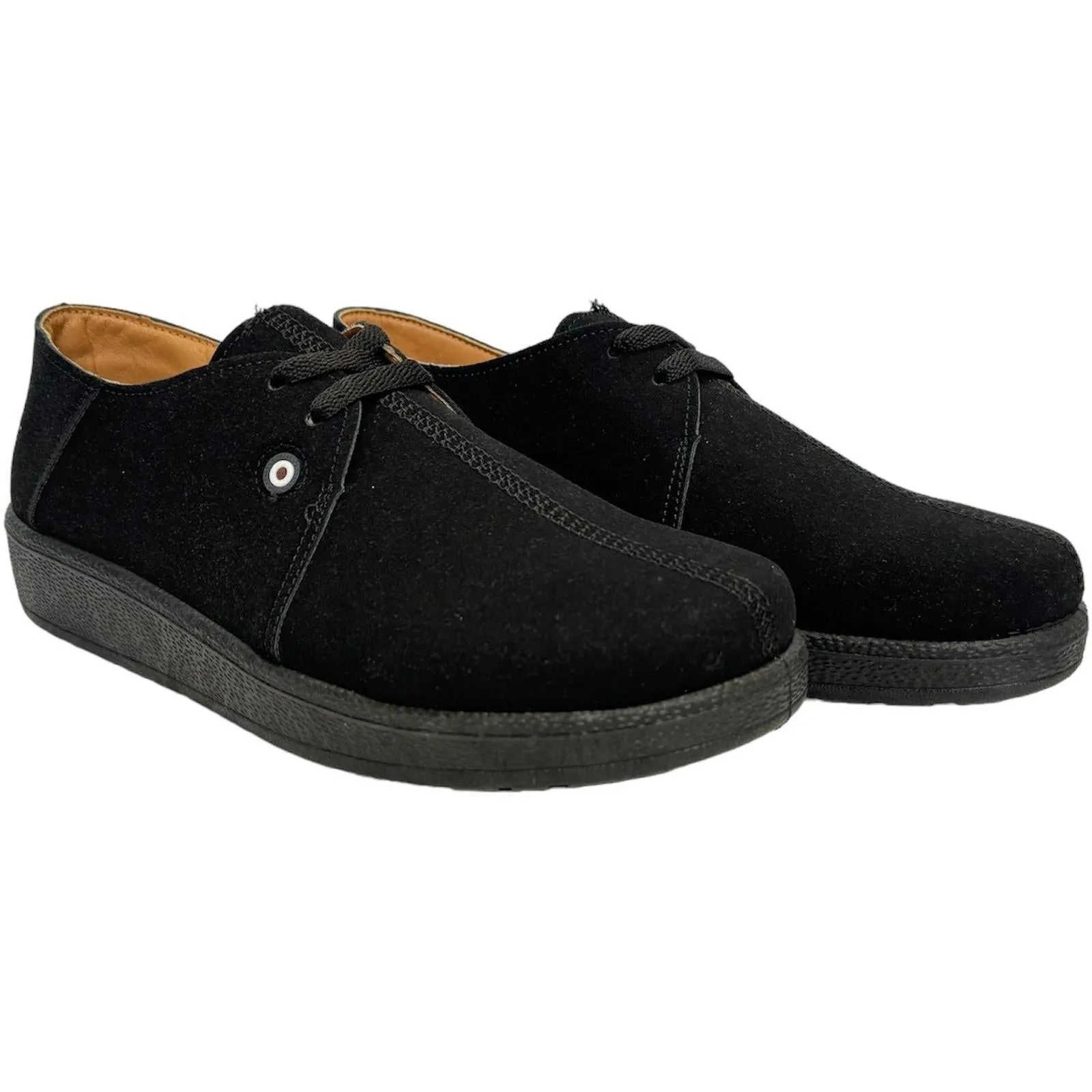 Lambretta Mens Panda Lace Up Suede Retro Shoes