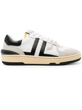 Lanvin White Leather And Mesh Clay Low Top Sneakers