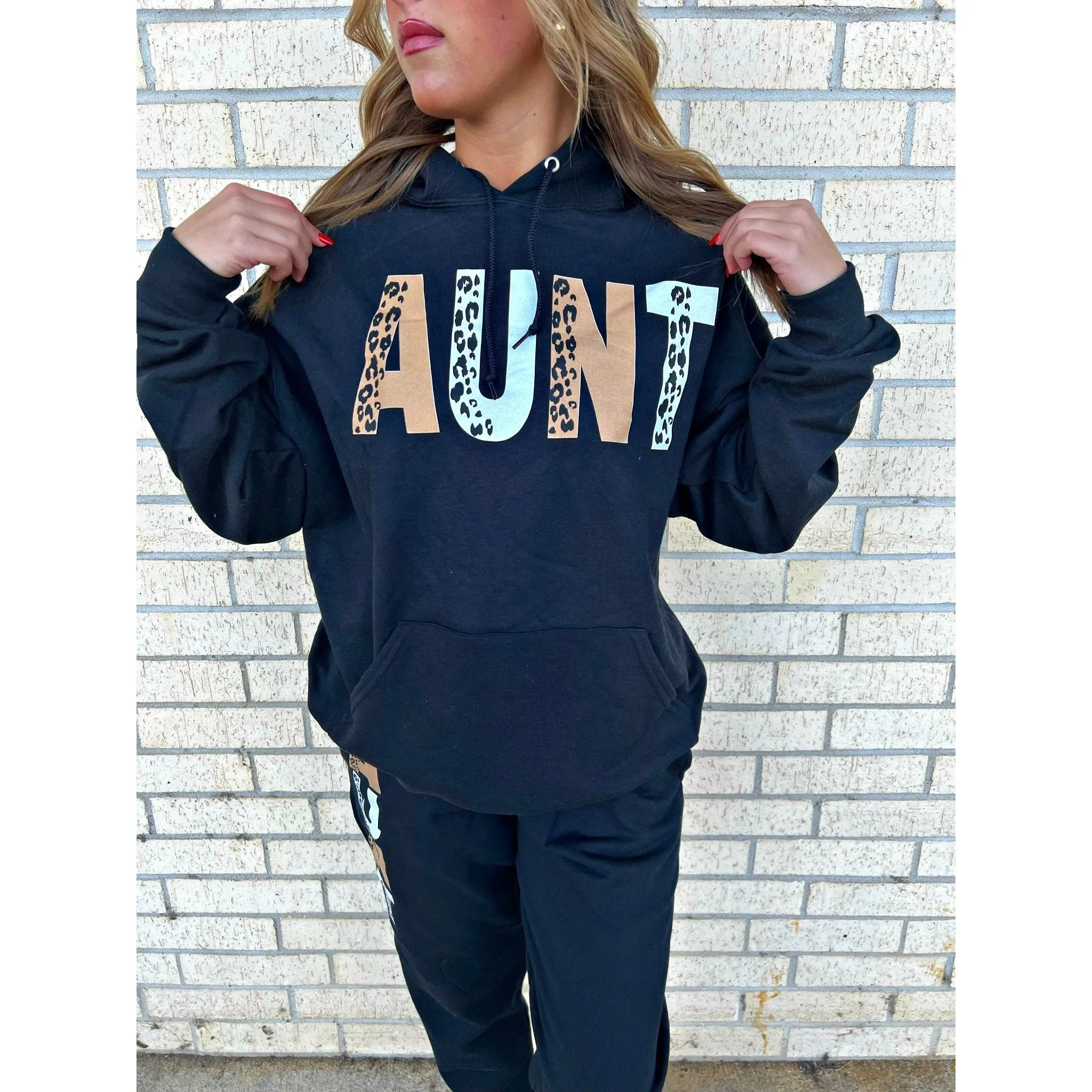 Leopard Aunt or CUSTOM Jogger Set ( with hoodie or sweatshirt)