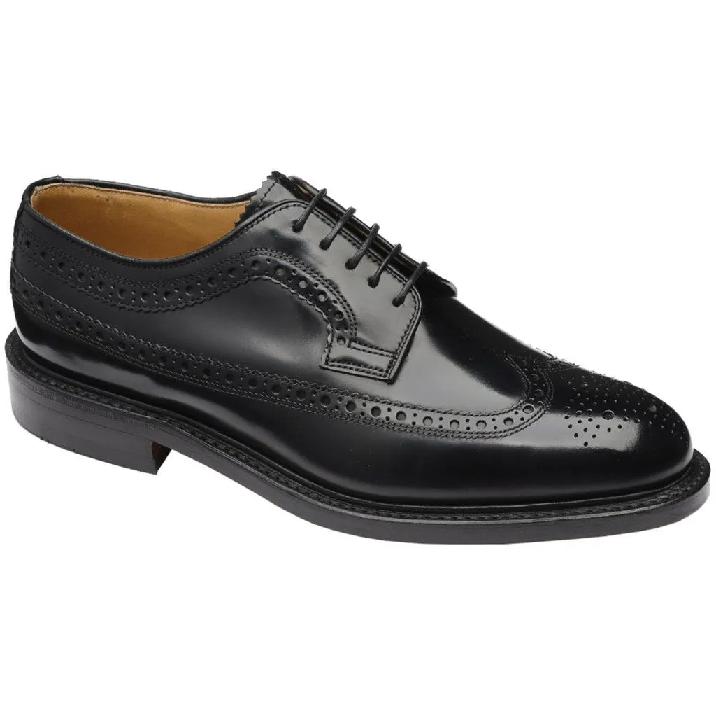 Loake Royal Black Mens Leather Full Brogue Lace-up Formal Shoes - UK 9.5