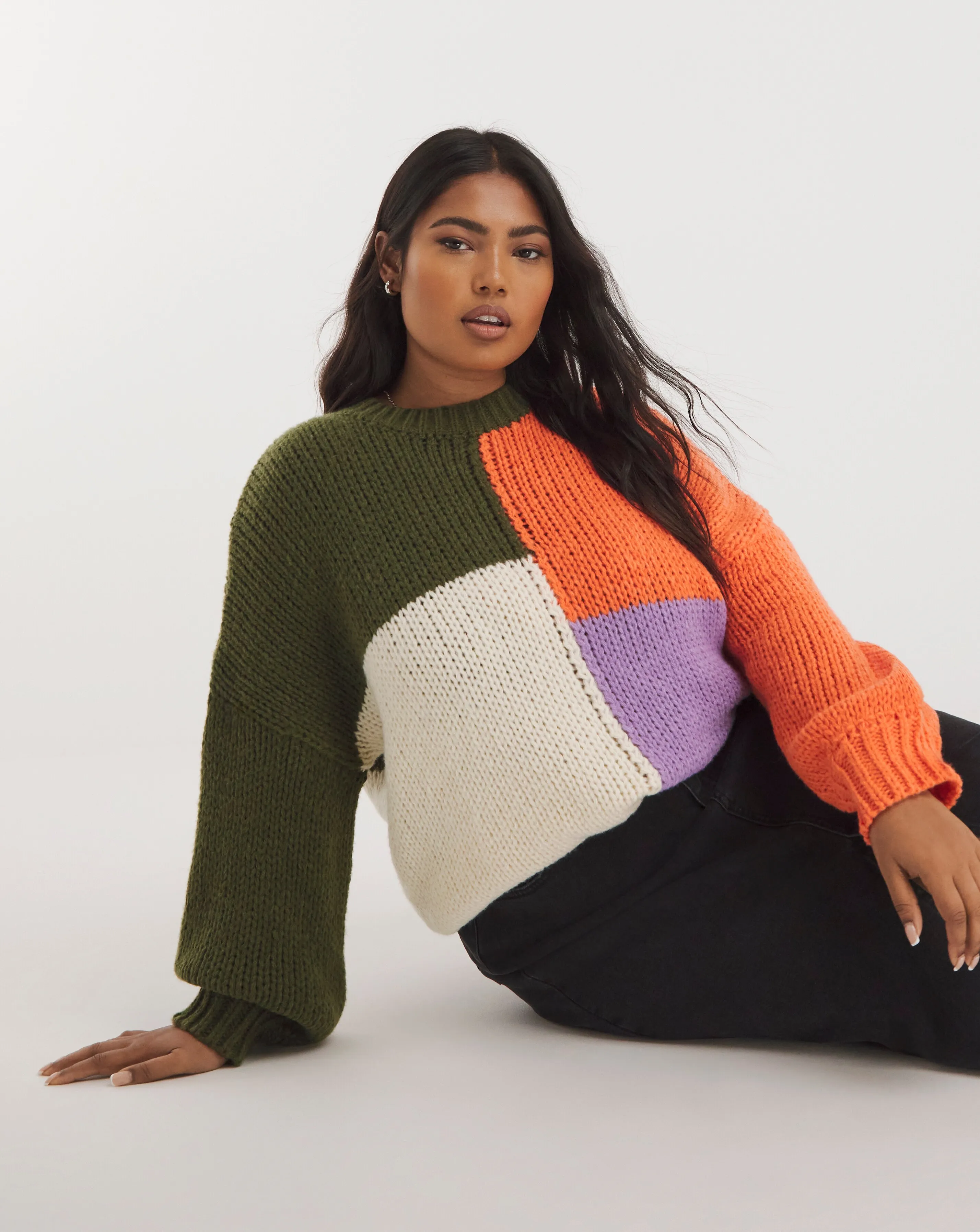 Lovedrobe Patchwork Jumper | Simply Be