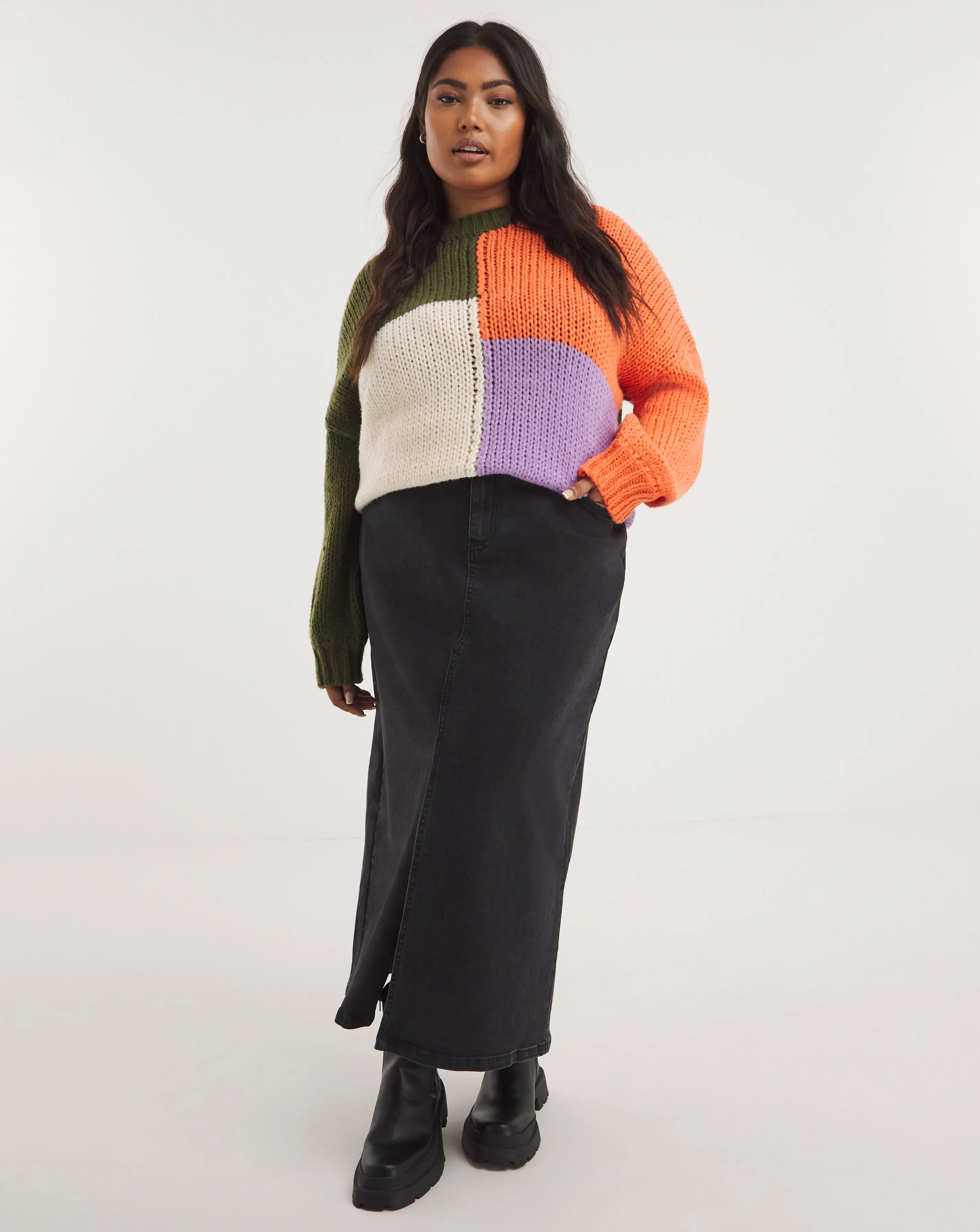 Lovedrobe Patchwork Jumper | Simply Be