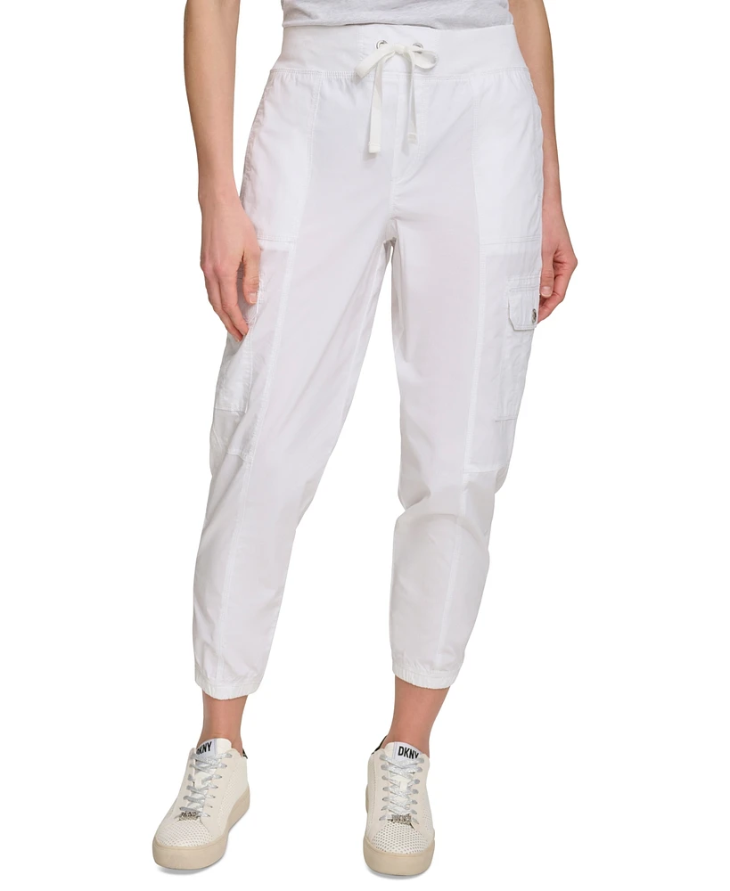 Macy's Dkny Sport Women's Cotton Drawstring Cargo Joggers