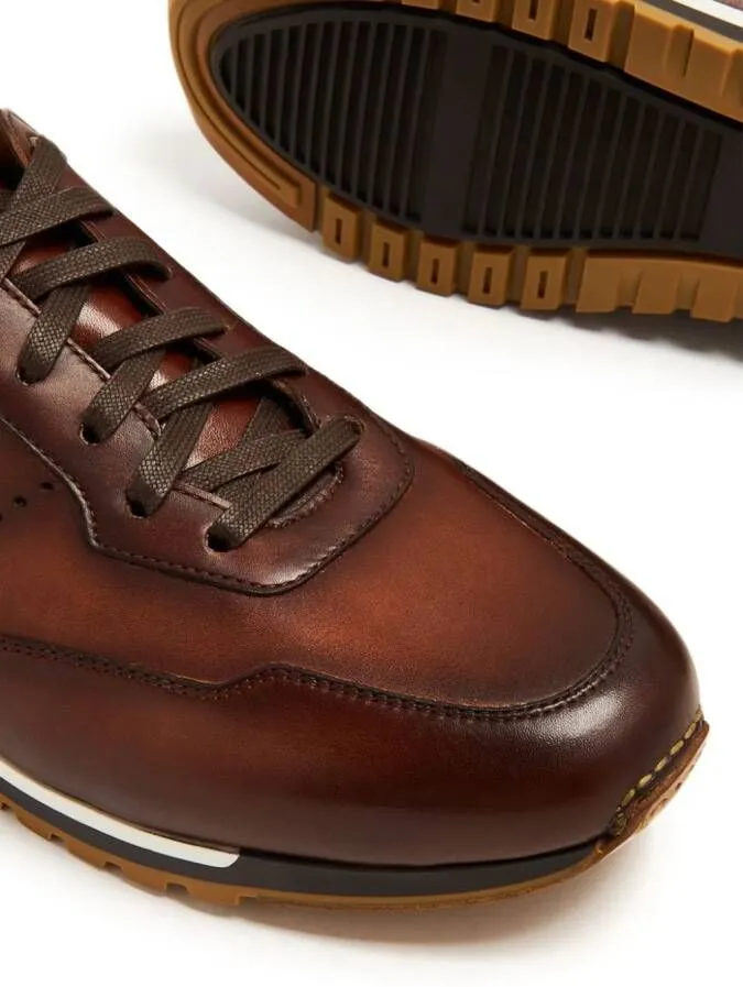 Magnanni lace-up leather sneakers Brown