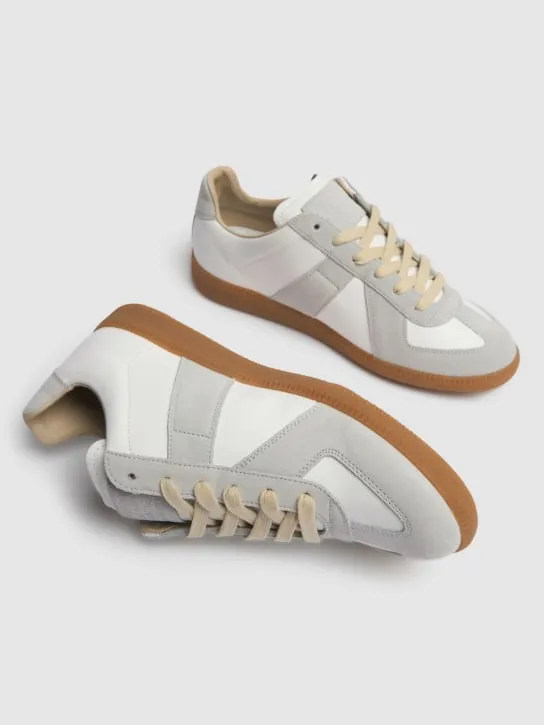 Maison Margiela   20mm Replica leather & suede sneakers 