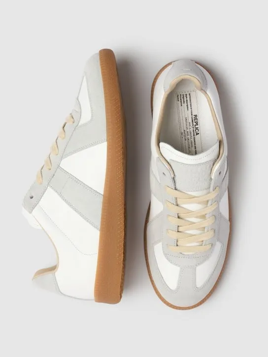 Maison Margiela   20mm Replica leather & suede sneakers 