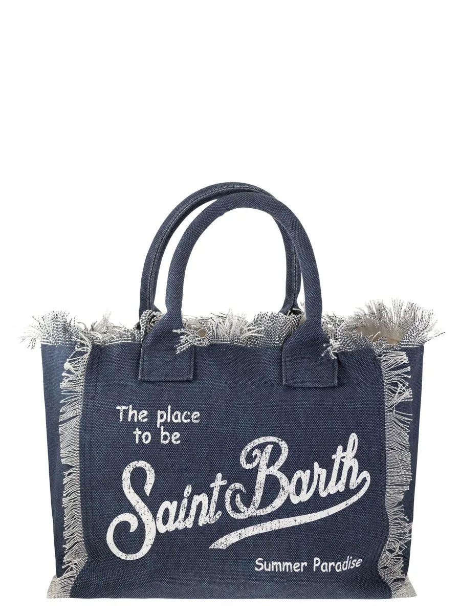 Mc2 Saint Barth    Mc2 Saint Barth Vanity Denim Canvas Handbag