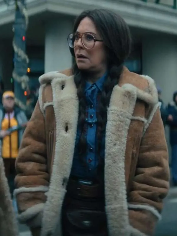 Megan Mullally The Umbrella Academy Brown Leather Coat