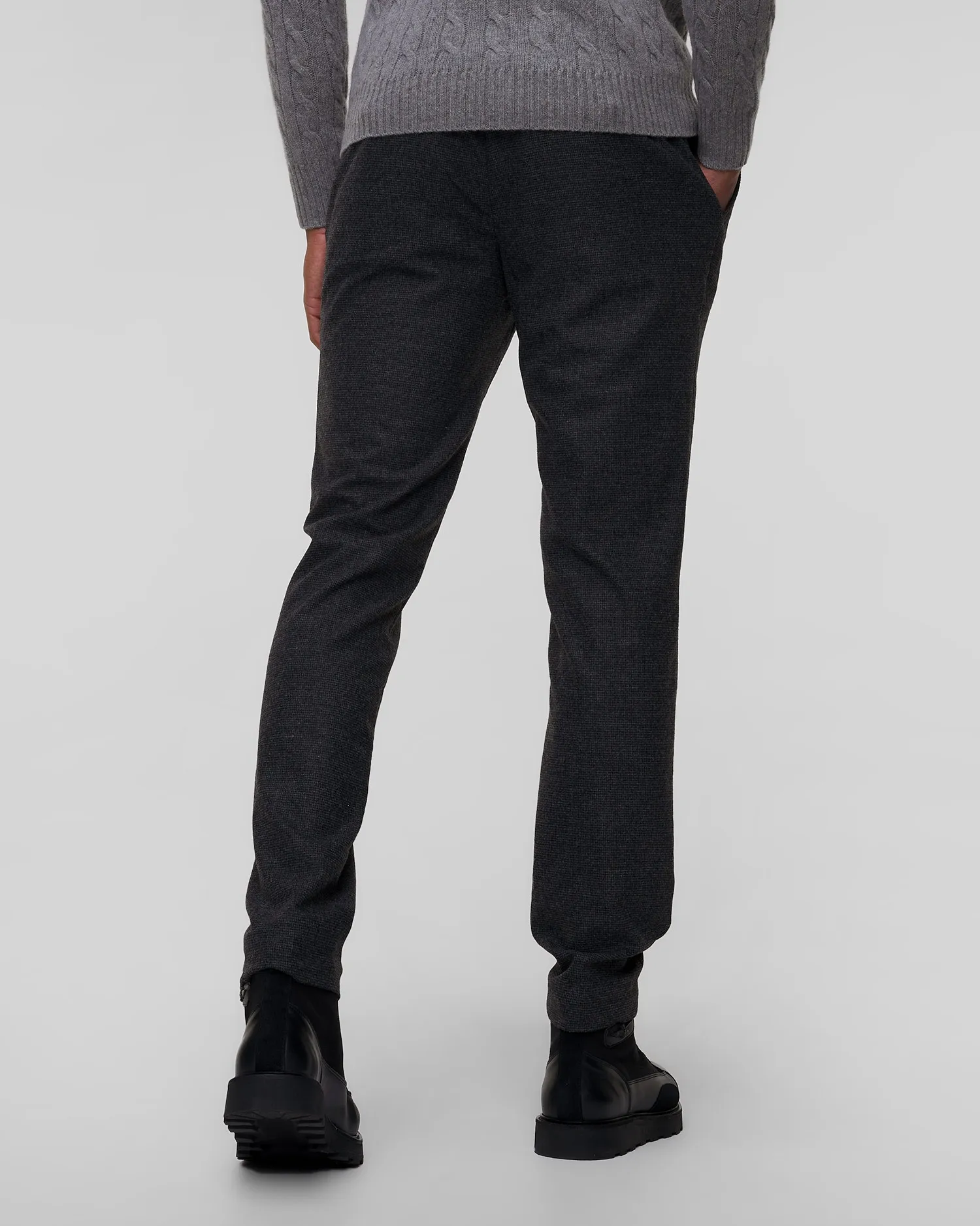 Men's grey wool trousers Alberto Rob 35361653-995