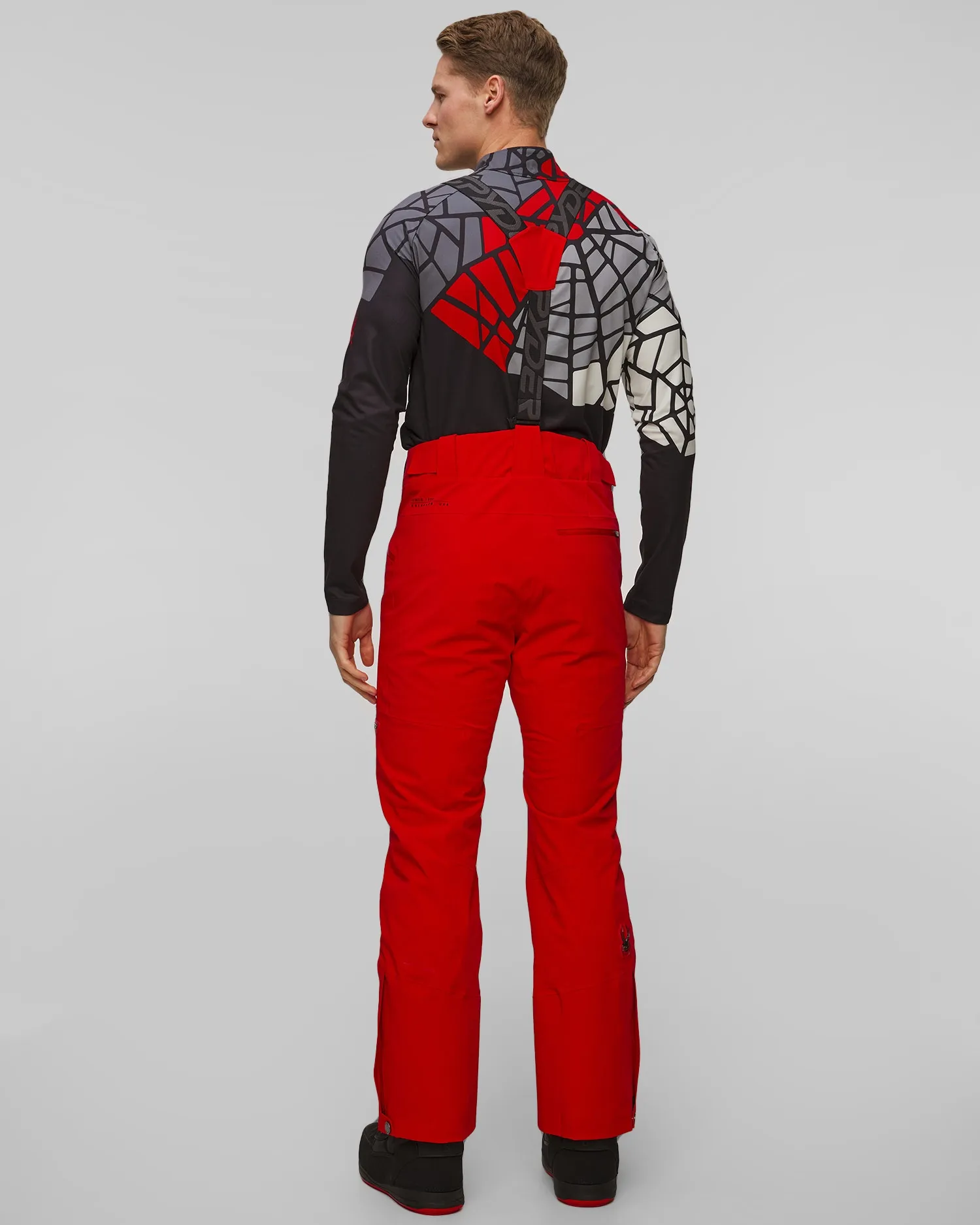 Men's ski trousers with suspenders Spyder Bormio 38SA125401-spyder-red