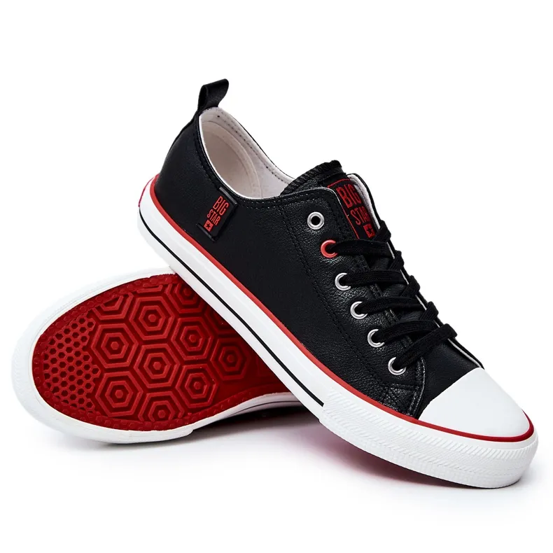 Men's Leather Sneakers Big Star JJ174068 Black