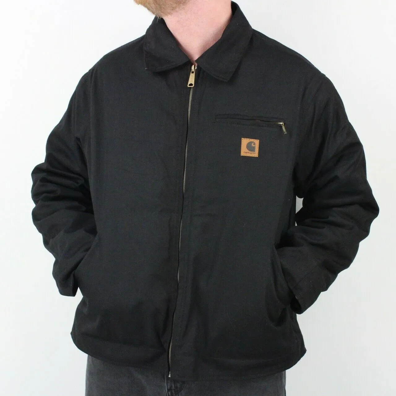 Mens CARHARTT Duck Detroit Jacket Black | Large