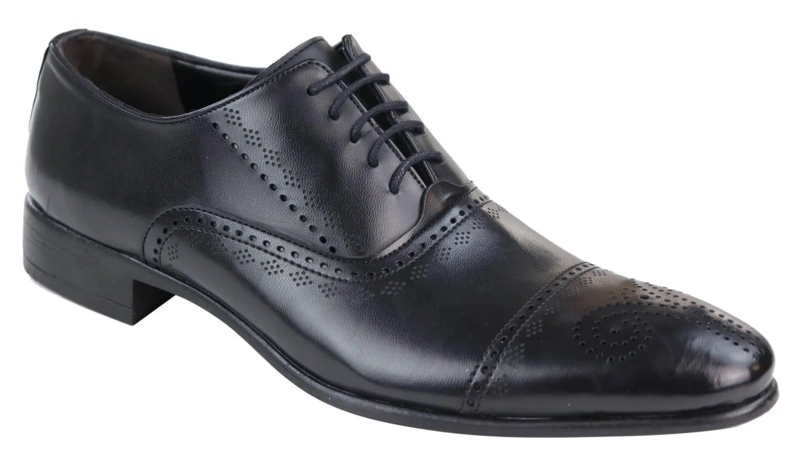 Mens Classic Black Brogue Shoes