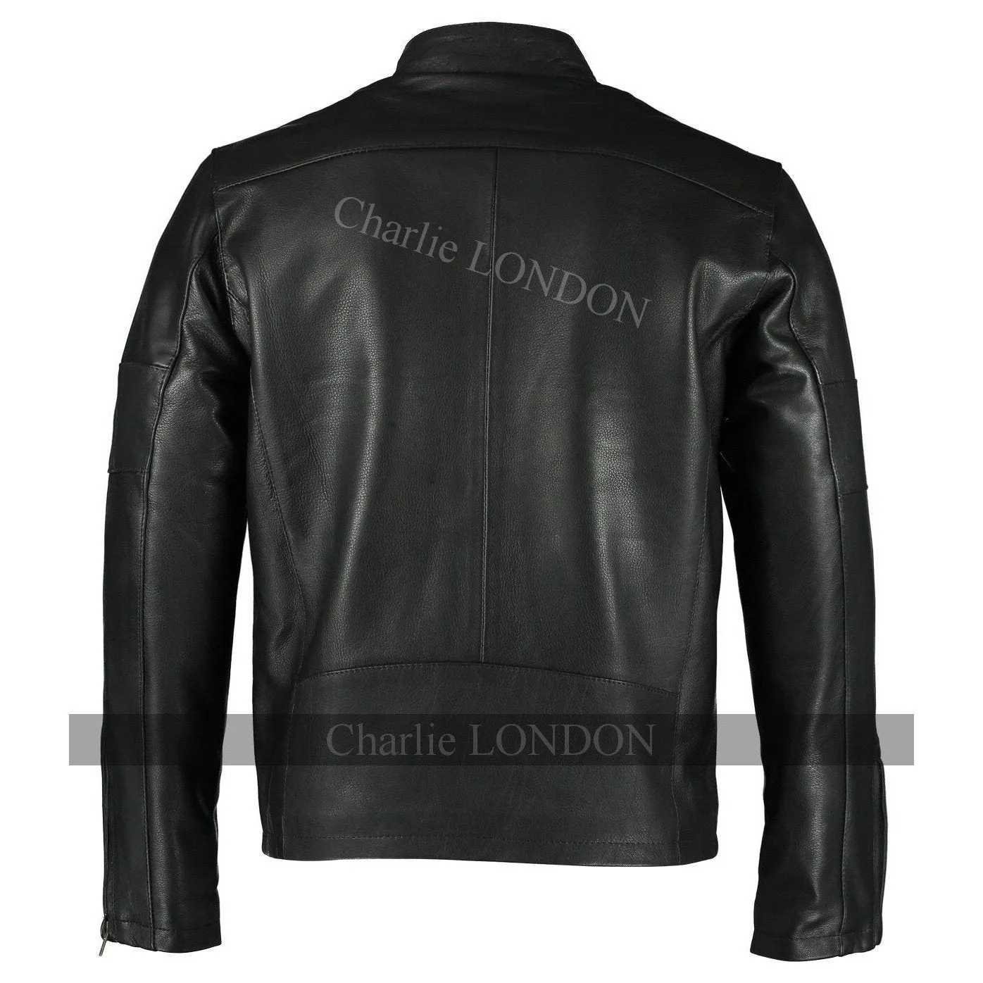 Mens Daytona Black Classic Style Leather Jacket