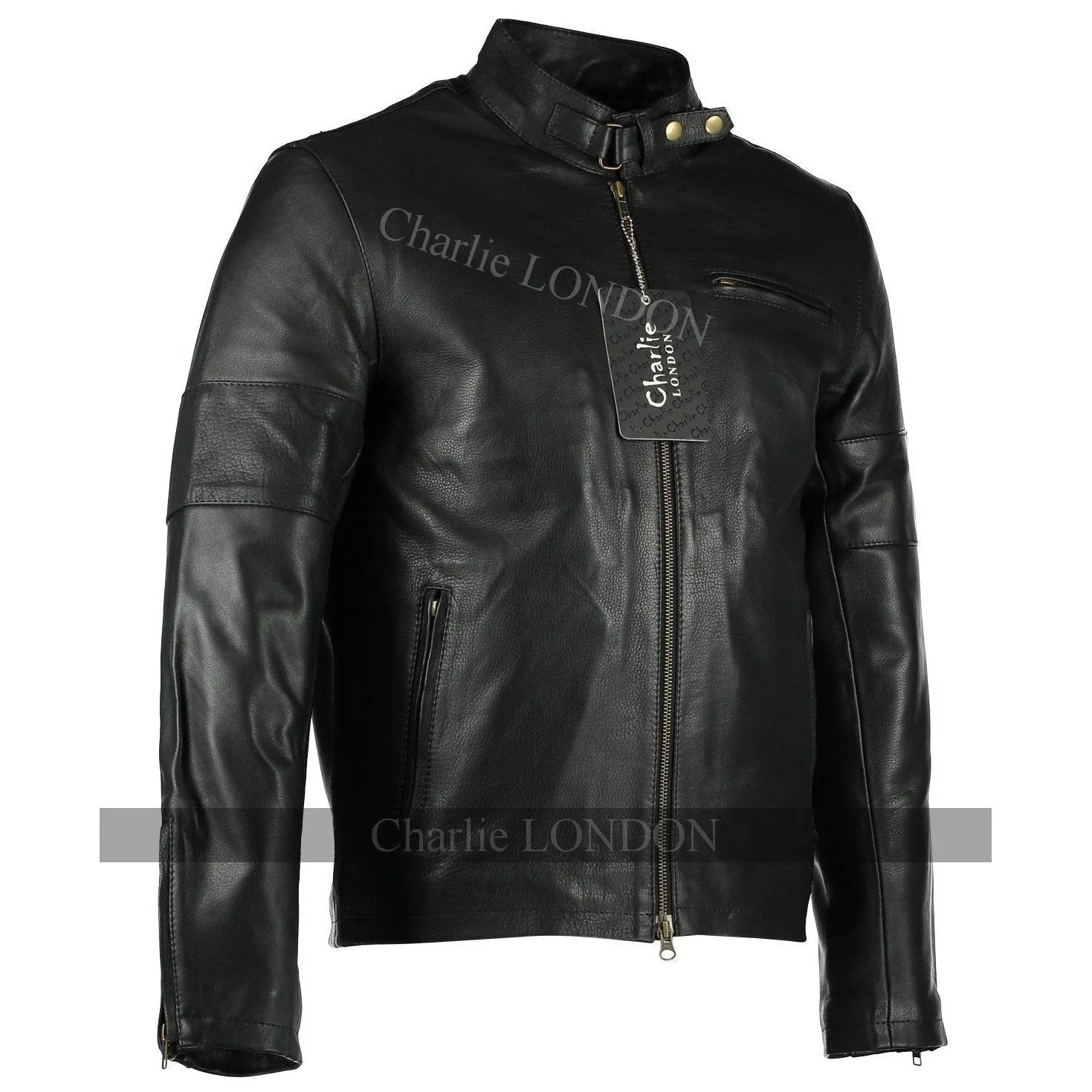 Mens Daytona Black Classic Style Leather Jacket