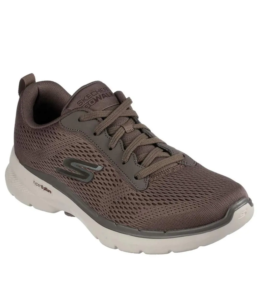 Mens go walk 6 avalo trainers taupe Skechers