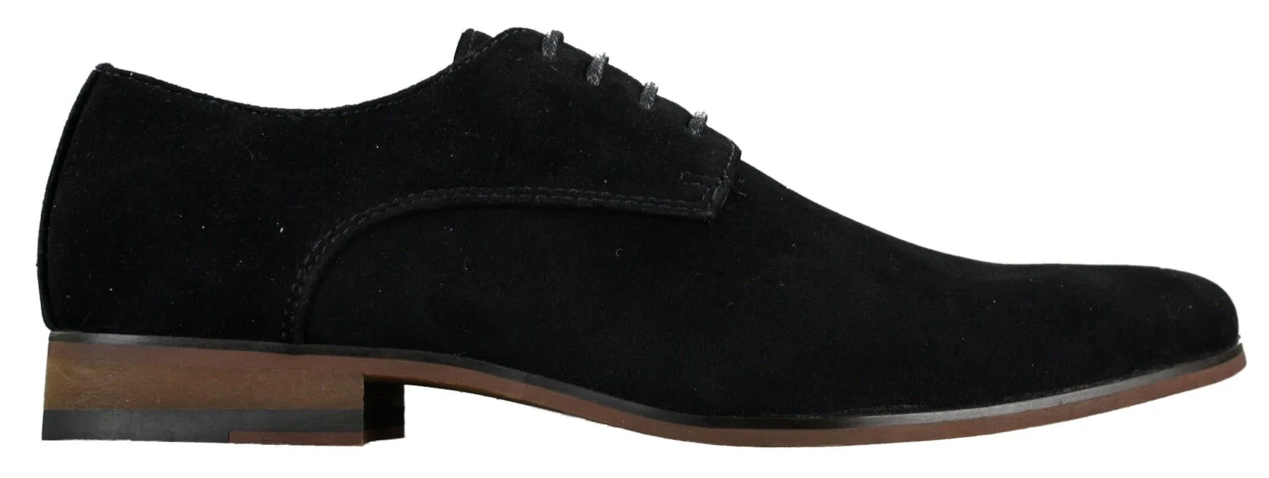 Mens Nubuck Suede Laced Smart Casual Shoes Navy Blue Brown Black