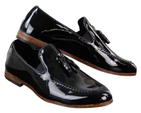 Mens Patent Black Tassel Shoes