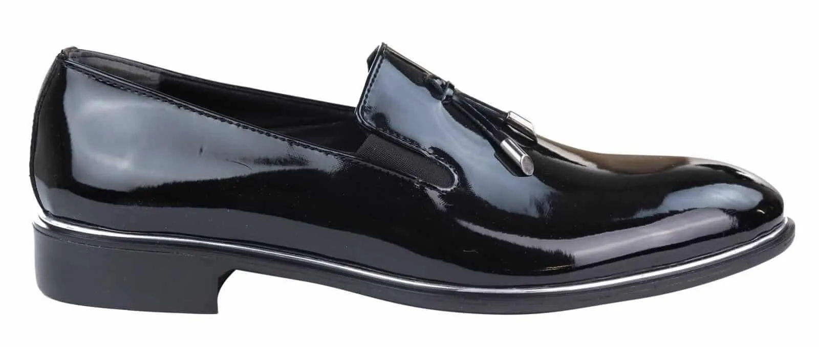 Mens Slip On Tassel Shoes with Metal Trim