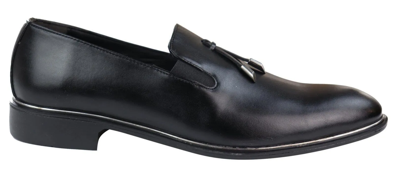 Mens Slip On Tassel Shoes with Metal Trim