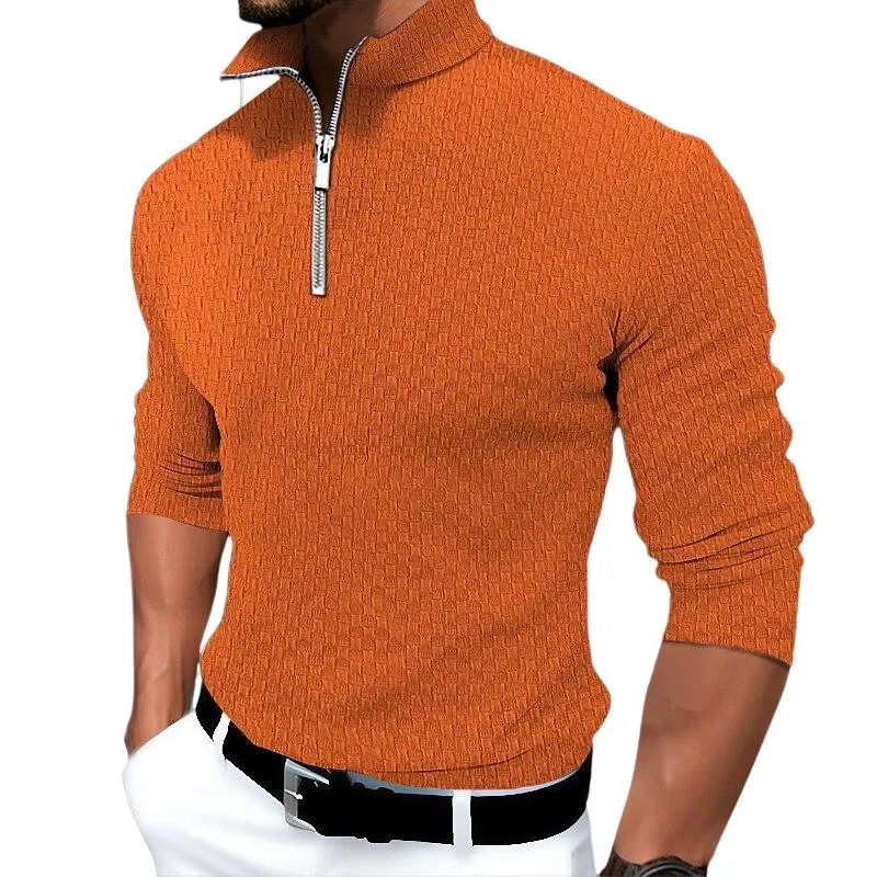 Men's Solid Color Stand Collar Half Zip Pullover Sweatshirt 95479579X