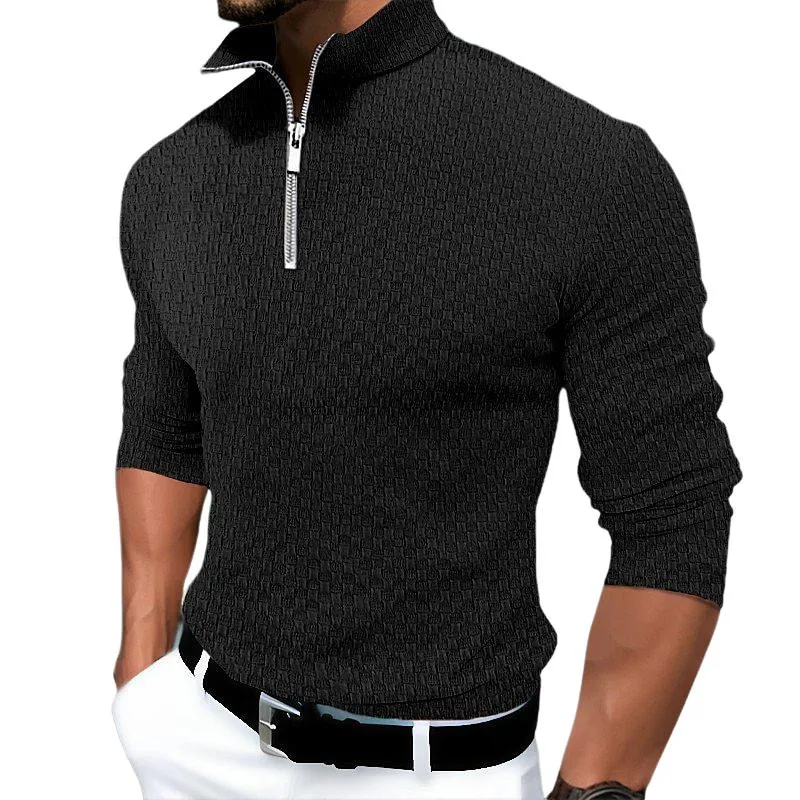 Men's Solid Color Stand Collar Half Zip Pullover Sweatshirt 95479579X