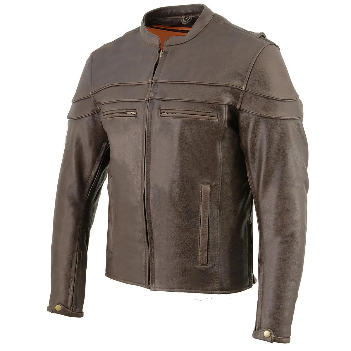 Men's Sporty Crossover Retro Brown Leather Jacket