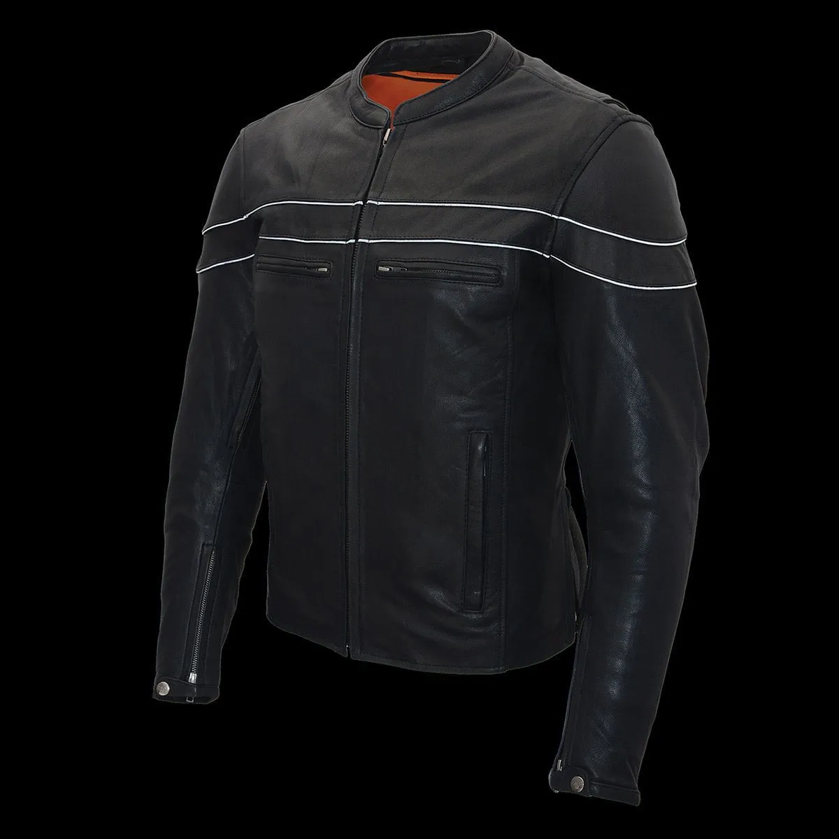 Men's Sporty Crossover Retro Brown Leather Jacket