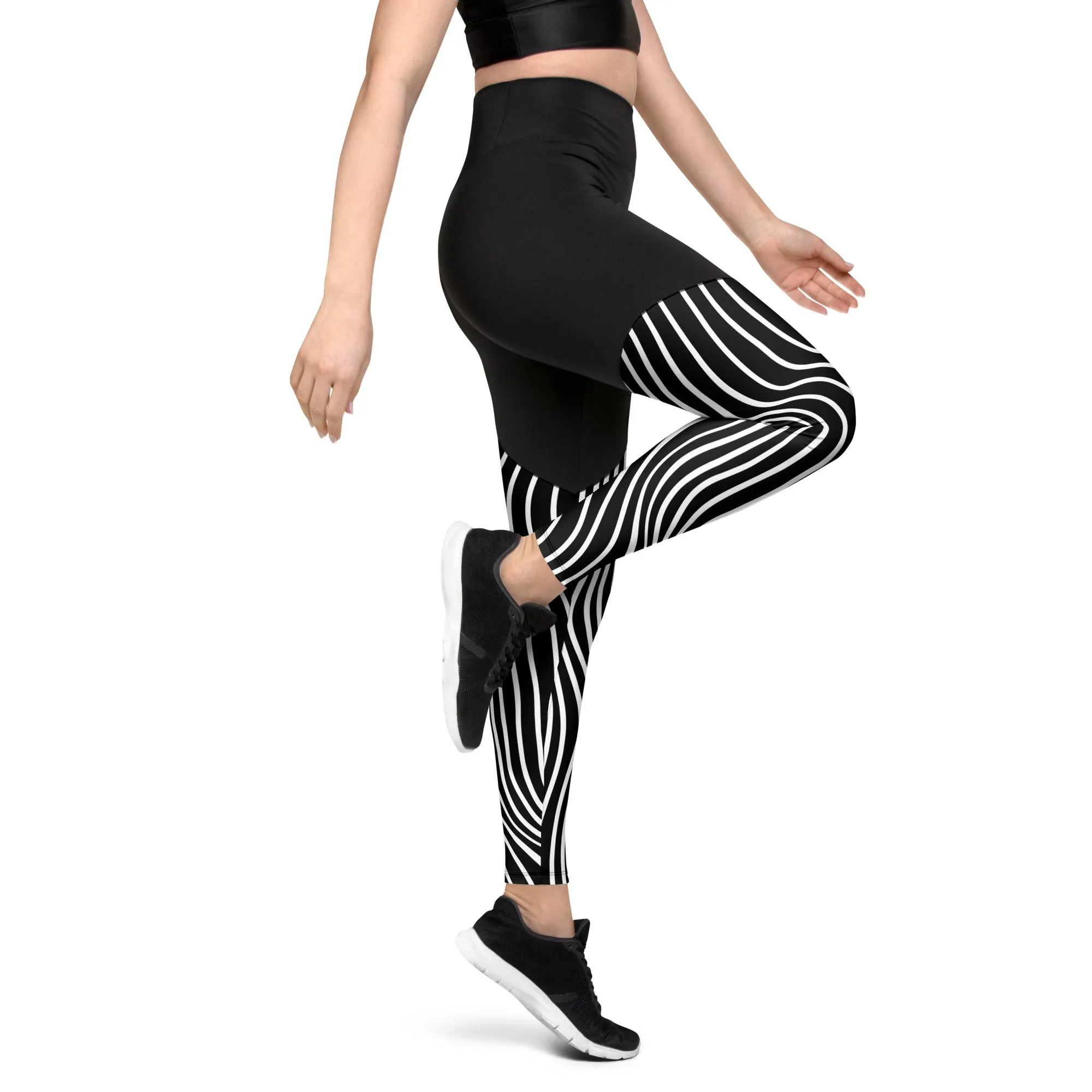 Mushroom Lines Compression Leggings