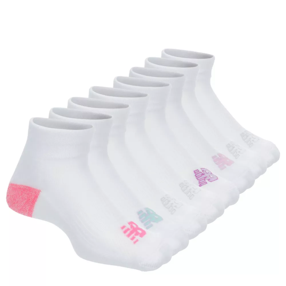 NEW BALANCE  GIRLS ATHLETIC QUARTER SOCKS 8 PAIRS