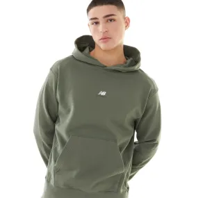 New Balance Mens Athletics Remastered Logo Hoodie Deep Olive