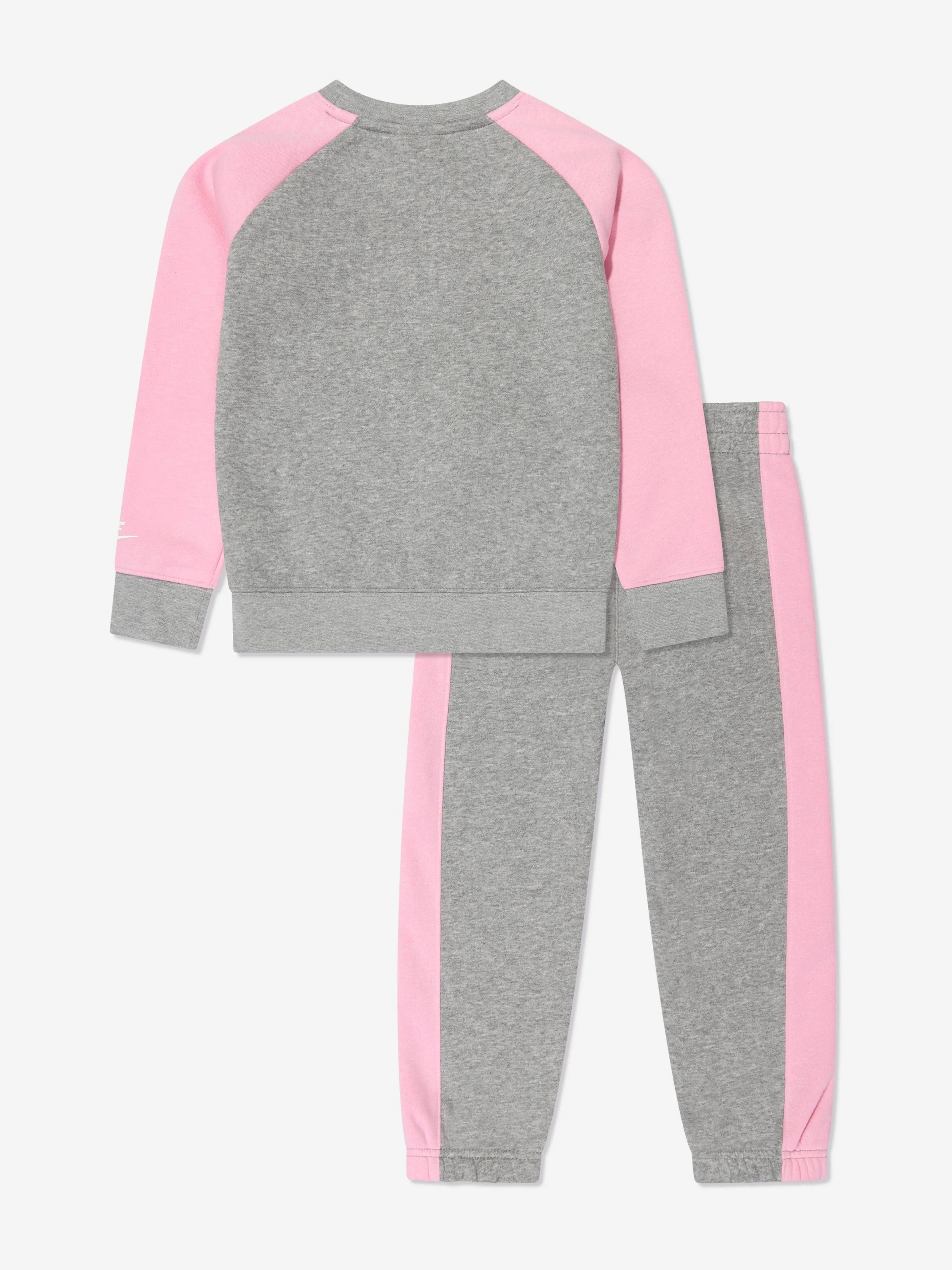 Nike Girls Oversized Futura Crew Tracksuit in Grey