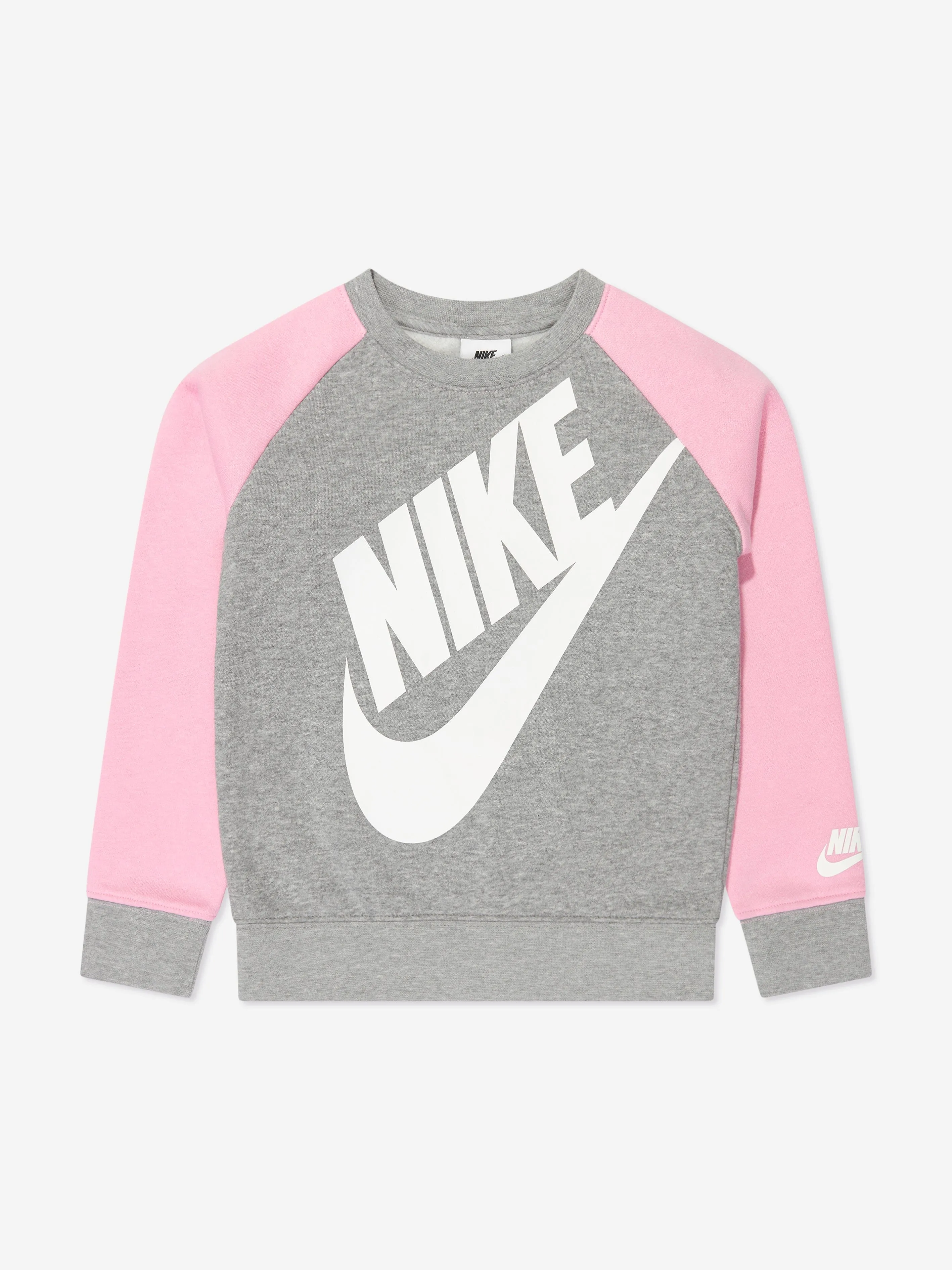 Nike Girls Oversized Futura Crew Tracksuit in Grey