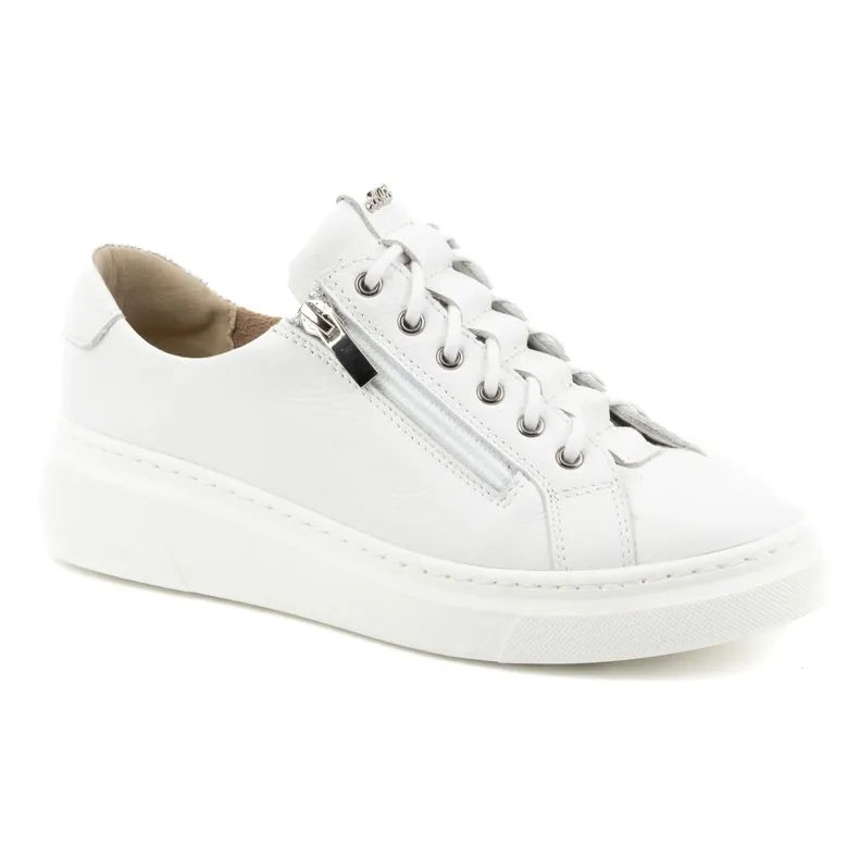 Olivier Women's leather sneakers Style 1238 white