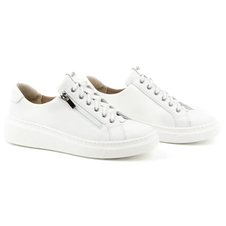 Olivier Women's leather sneakers Style 1238 white