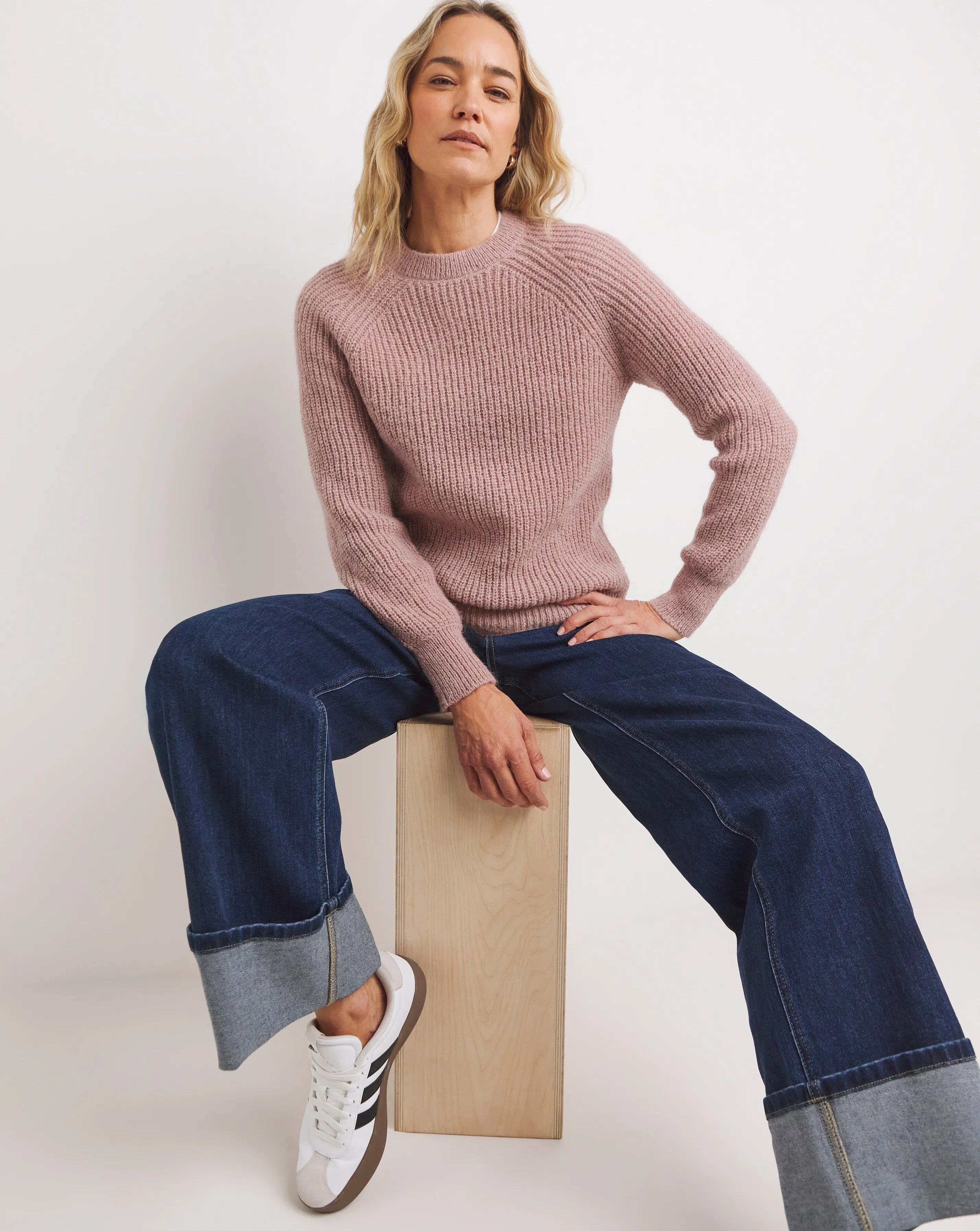 Open Stitch Crew Neck Jumper