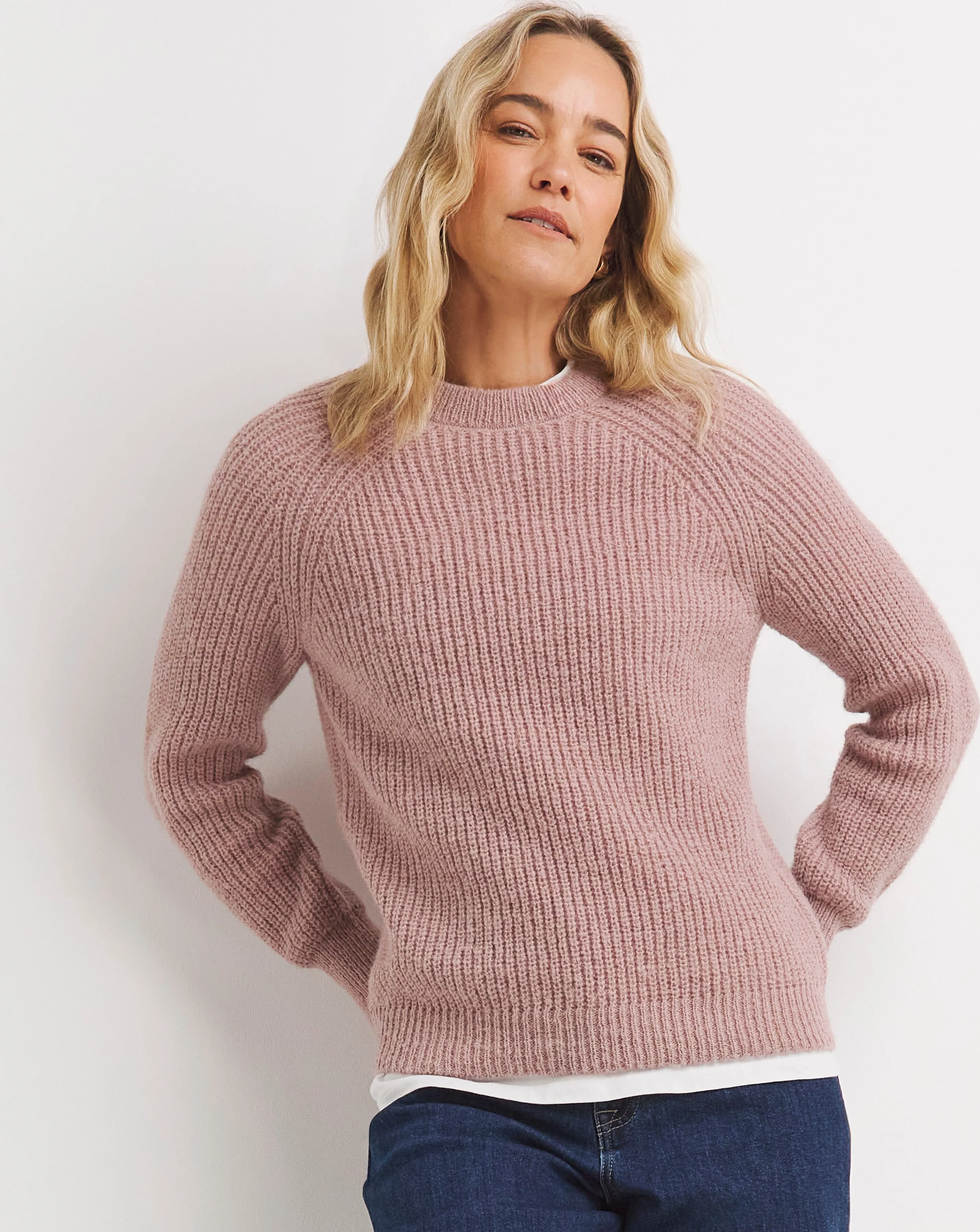 Open Stitch Crew Neck Jumper