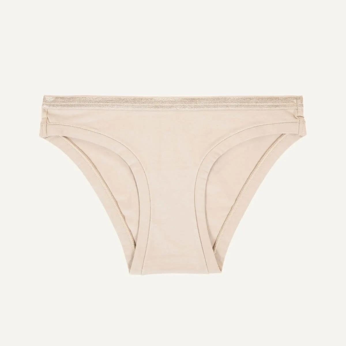 Organic Cotton Low-Rise Bikini in Stone