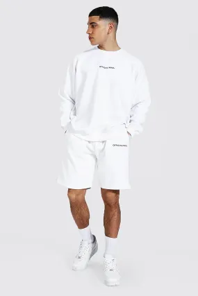 Oversized Official Man Raglan Short Tracksuit | boohooMAN UK